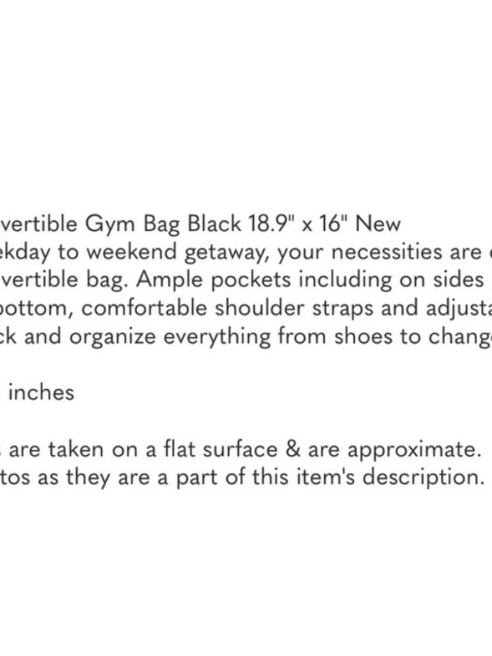 New Beyond Yoga Convertible Gym Bag Black